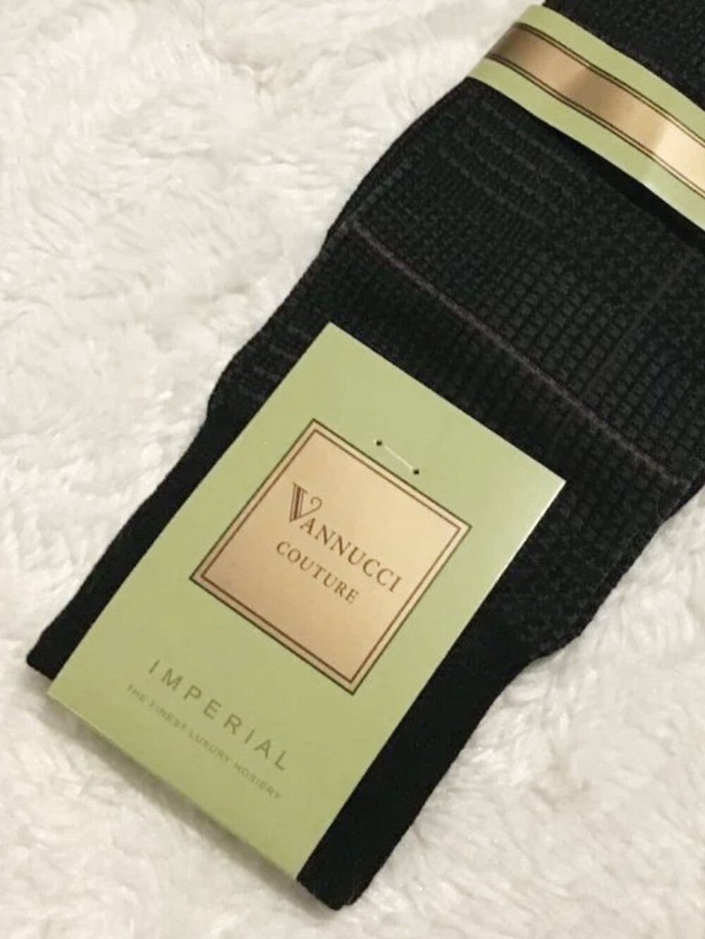 NWT Vannucci Couture Imperial Luxury Plaid Houndstooth Cotton Blend Socks 9-11